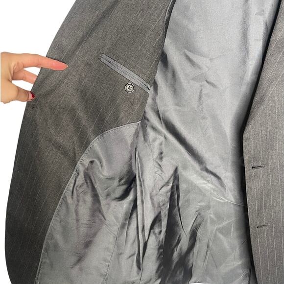 NEW! Banana Republic Men's 40R Classic Pinstripe Blazer Sportcoat Jacket Gray - Picture 4 of 9